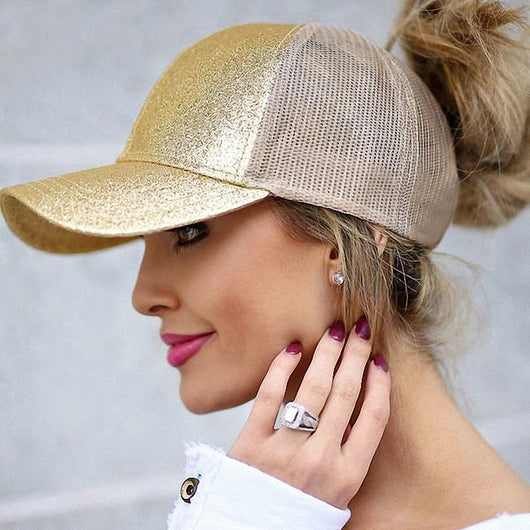 Glitter Ponytail Cap